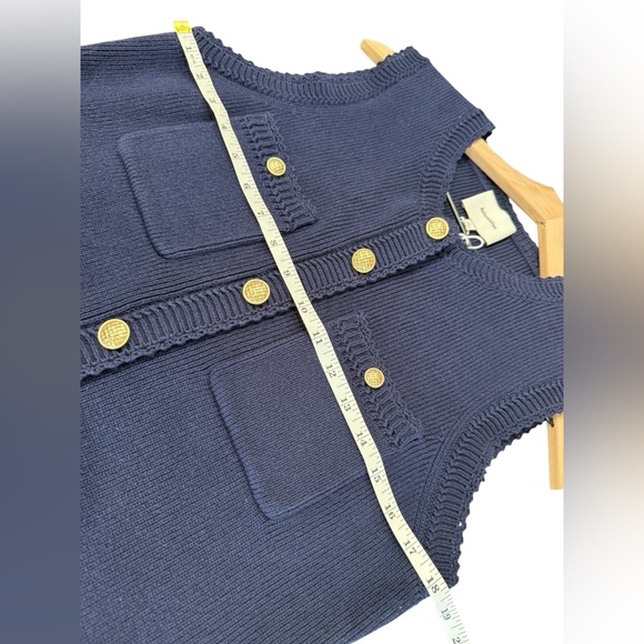 Reformation NWT Catalina Mini Dress Blue Organic Cotton Sleeveless Crew Neck L - Picture 5 of 9